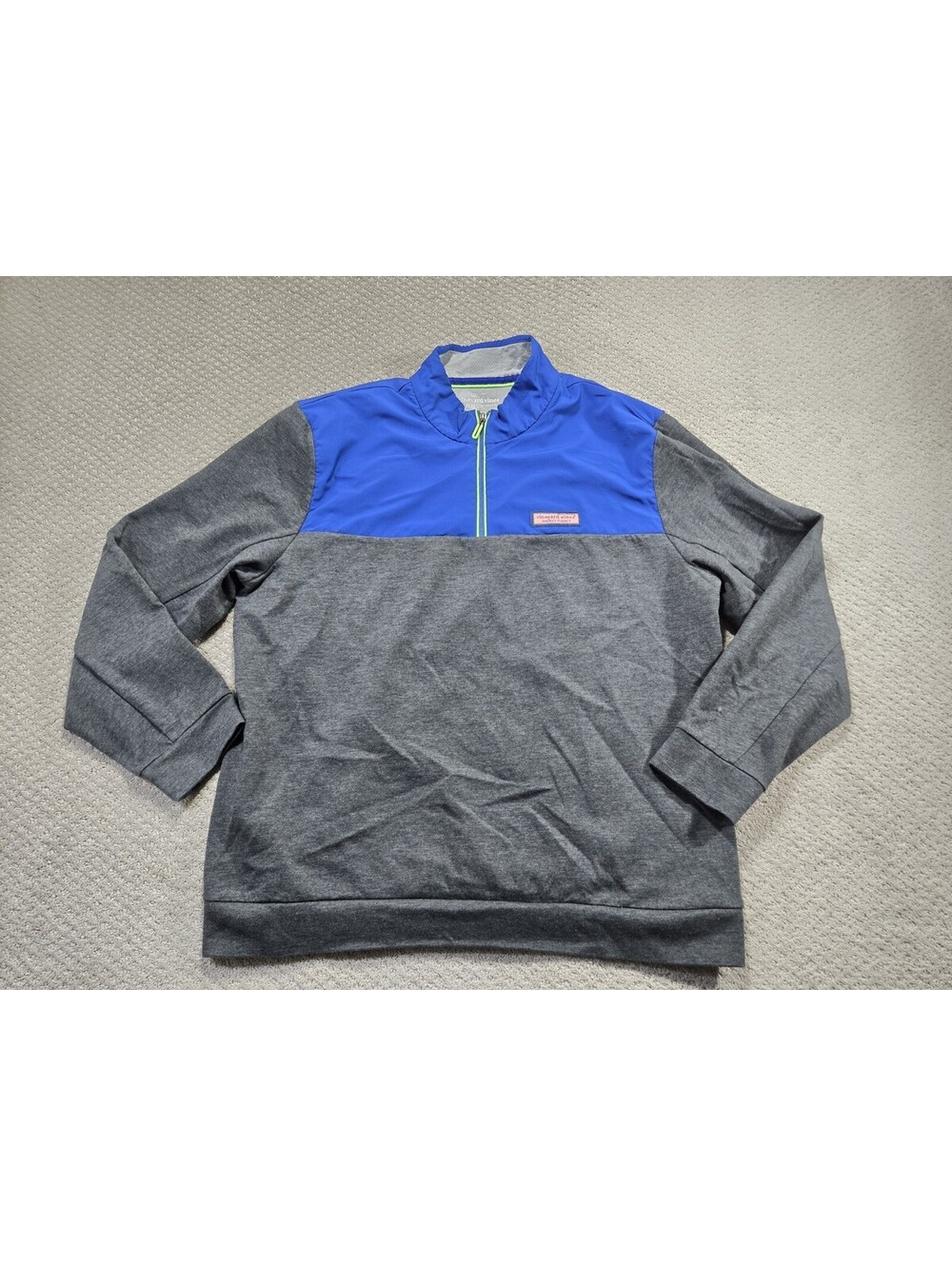 Vineyard Vines Pullover Mens XL Gray Blue Sankaty Performance Shep Shirt 1/4 Zip